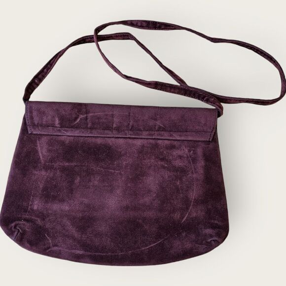 Vintage Cabrelli Canada Burgundy Velvety Shell Envelope Purse - Picture 4 of 9